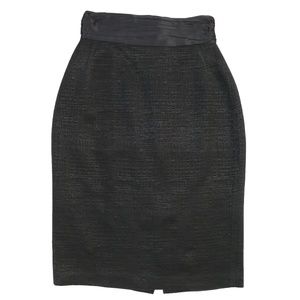 ELIE TAHARI Satin Sash Waist Pencil Skirt